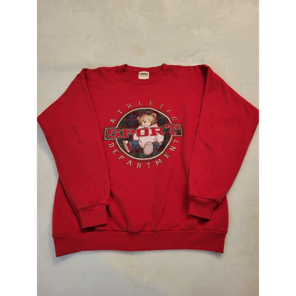 Vintage Tultex Athletic Sport Red Sweatshirt L - Picture 2 of 8